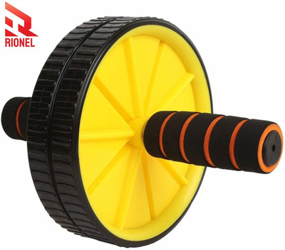 Rionel Double Wheel AB Roller with Knee Mat for Abs Abdominal Core Strength Workout Ab Exerciser(Multicolor)