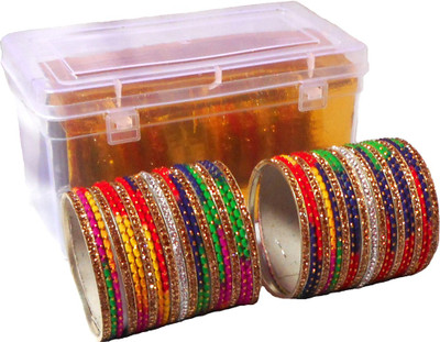 Royal Bangles Metal Zircon Bangle Set(Pack of 42)