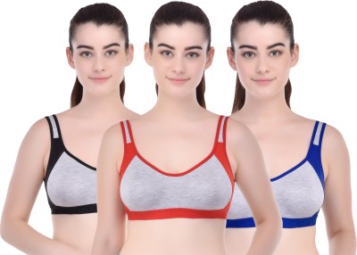 Lady One Women Sports Non Padded Bra(Multicolor)