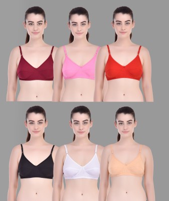 Zivosis Daily use everyday bra for girl and women for every occassion formal party wear collage office ethnic Women Full Coverage Non Padded Bra(Red, Black, Maroon, Pink, Beige, White)