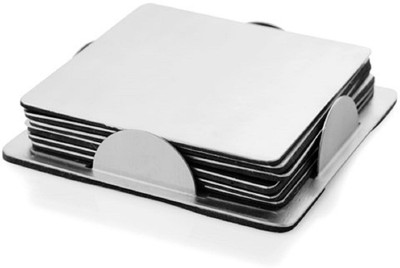 Brigo Square Reversible Steel Coaster(Pack of 6)