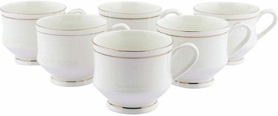 Sarsawal Pack of 6 Bone China Fine Tableware Mini White Tea & Coffee Cup for Office(White)