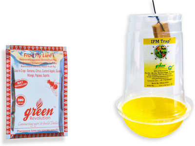 Green Revolution Combo Pack Of IPM trap with Fruit fly Pheromone lure for controlling all Bactrocera Correcta, Bactrocera Dorsalis, Bactrocera Zonata. Pack of 20(20 x 1 Units)