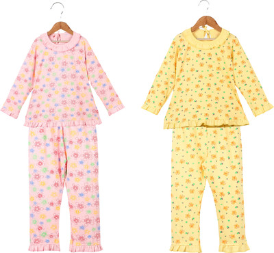 Fit N Funky Girls Printed Multicolor Top & Pyjama Set