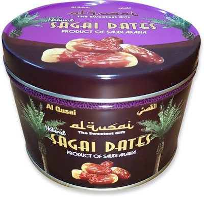 Al Qusai Sagai / Segai / Sugai Dates 500gm Tin Pack Wet Dates(1 x 500 g)