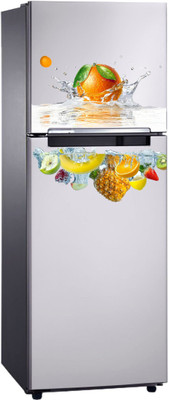 DivineDesigns 61 cm Oranges & Fruits Fridge Sticker Self Adhesive Sticker(Pack of 1)