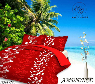 BHARAT TEX 120 TC Polyester Double 3D Printed Flat Bedsheet(Pack of 1, Multicolor)