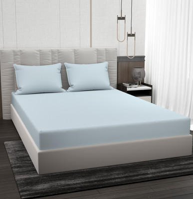 BROMWICK 220 TC Microfiber Double Solid Flat Bedsheet(Pack of 1, Grey)