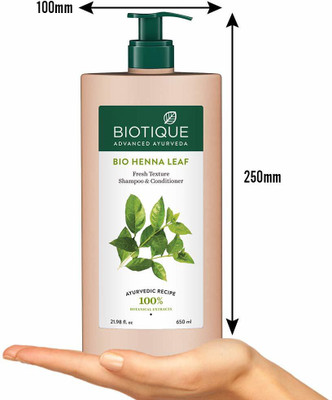 BIOTIQUE BIO HENNA LEAF FRESH TEXTURE SHAMPOO&CONDITIONER 650 ML(650 L)