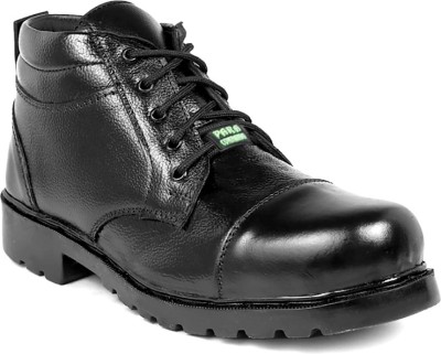 Para Commando Genuine Leather Army Police Boot Shoes Lace Up For Men(Black , 6)