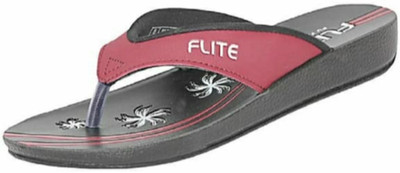 FLITE Women Flip Flops(Red , 8)