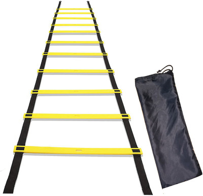 VICTORY INDIA Best Adjustable Speed Ladder 10- Rungs (5 meter) For Training,Exercise, Gym and Any Sports Activity Speed Ladder(Yellow)