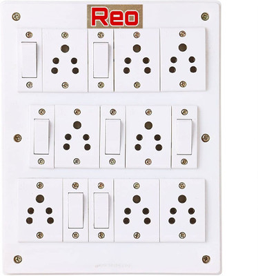 REO anchor extension board Anchor assembled power strip with long wire 4 meter with 15 amp anchor plug extension board 8  Socket Extension Boards(White, 4 m)