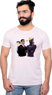NITYANAND CREATIONS Graphic Print Men Round Neck White T-Shirt