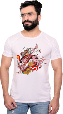NITYANAND CREATIONS Graphic Print Men Round Neck White T-Shirt