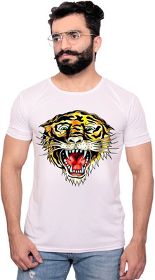 NITYANAND CREATIONS Graphic Print Men Round Neck White T-Shirt