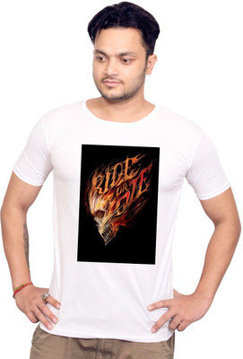 NITYANAND CREATIONS Graphic Print Men Round Neck White T-Shirt