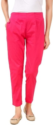 ruhfab Slim Fit Women Pink Trousers