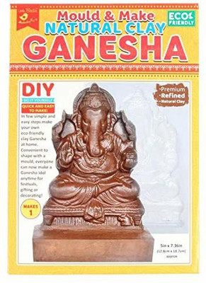ITSY Bitsy Natural Clay Ganesha Idol Mould and Make DIY Kit Eco-freindly Murti