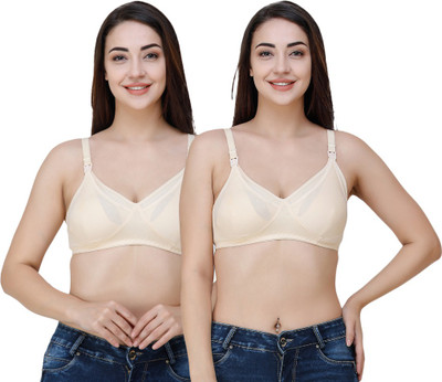 Anoma Women Maternity/Nursing Non Padded Bra(Beige)