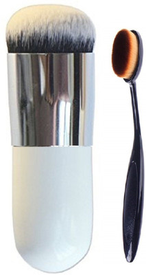 CETC Professional Foundation Brush and Oval Foundation Brush pack of 2(Pack of 2)