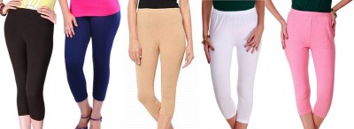 FeelBlue Women Dark Blue, White, Black, Pink, Beige Capri