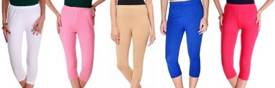 FeelBlue Women White, Blue, Pink, Beige Capri