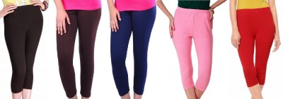 FeelBlue Women Dark Blue, Red, Brown, Black, Pink Capri