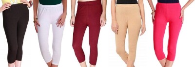 FeelBlue Women White, Maroon, Black, Pink, Beige Capri