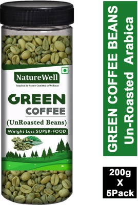 Naturewell Green Coffee Beans for Weight Loss (Unroasted) 1Kg Coffee Beans(5 x 0.2 kg)