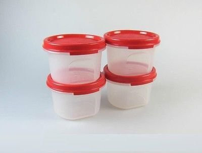 TUPPERWARE Polypropylene Grocery Container  - 200 ml(Pack of 4, Red)