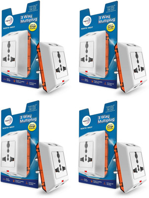 Wipro North West 3 Way Multiplug_4 Three Pin Plug(White)