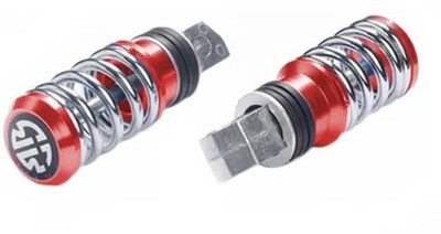Biking Hub 20651 Coil Spring Style Bike Foot Pegs (Set Of 2) Red Foot Rest(Red)