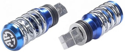 Biking Hub 20654 Coil Spring Style Bike Foot Pegs (Set Of 2) Blue Foot Rest(Blue)