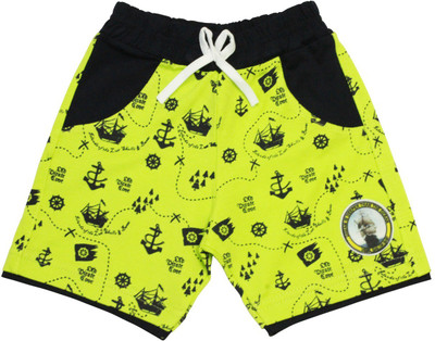 rayie collection Short For Boys Casual Printed Cotton Blend(Green, Pack of 1)