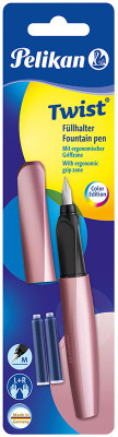 Pelikan TWIST FP P457/B GIRLY ROSE+2 INK CARTRIDGES Fountain Pen(Ink Color - Blue)
