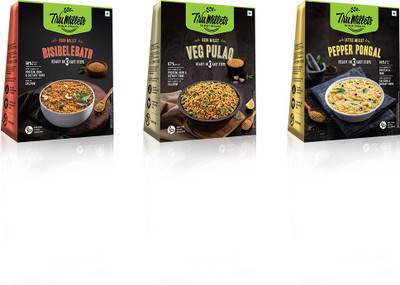 Trumillets Healthy Millet Instant Mix Breakfast Combo Pack of 3 (Veg Pulao, Pepper Pongal & Bisibelebath) - Each 200 gm 600 g(Pack of 3)