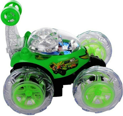 AS TRADERS Rechargeable Twisting Stunt Car With 360 Degrees Rotation G78(Green)