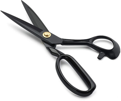 JUPITOR BLACK RUBER HANDLE SCISSOR Scissors(Set of 1, Black)