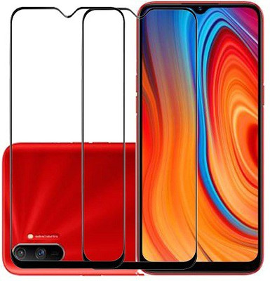 KARTRAY Edge To Edge Tempered Glass for Realme C3(Pack of 2)