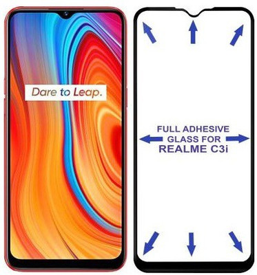 HOBBYTRONICS Edge To Edge Tempered Glass for REALME c3i(Pack of 1)