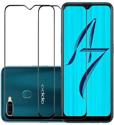 KARTRAY Edge To Edge Tempered Glass for Oppo A7(Pack of 2)