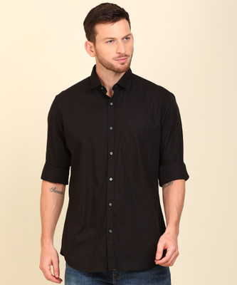 van-heusen-sport-men-solid-casual-black-shirt