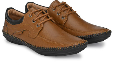 MACTREE Lace Up For Men(Tan , 8)