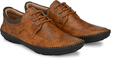 MACTREE Lace Up For Men(Tan , 7)