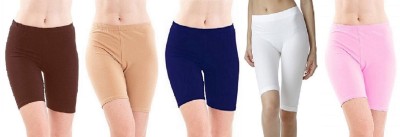 FeelBlue Solid Women White, Brown, Blue, Pink, Beige Basic Shorts, Regular Shorts, Running Shorts, Sports Shorts, Cycling Shorts