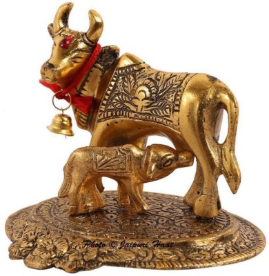 DvR ClicK Kamdhenu Cow & calf Brass Idol Decorative Showpiece  -  3 cm(Brass, Brown)