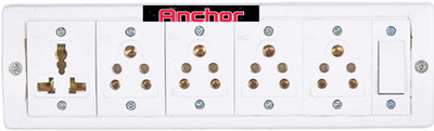 REO anchor Extension Board with long wire 8 Meter (1.5 mm) 5 Socket 1 Switch 6 Amp (polycarbonate) (white) 5  Socket Extension Boards(White, 8 m)