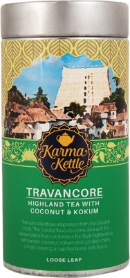 Karma Kettle Travancore Black Tea with kokum and Coconut - 75gm Loose Leaf Tin Coconut Black Tea Tin(75 g)