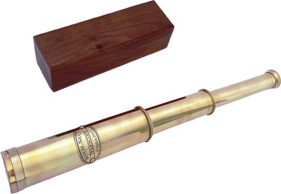 Shoptreed Royal Navy 12 inch Antique Full Brass Telescope with lid in Wood Box Catadioptric Telescope(Manual Tracking)